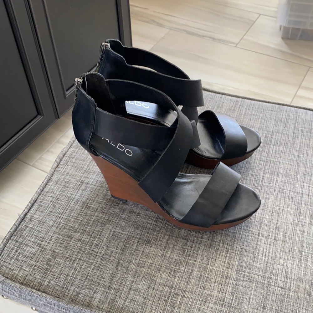 Aldo Black Wedges - Size 40